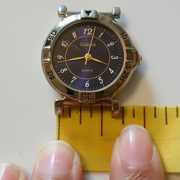 Vtg Carriage By Timex Women's Silver Blue Dial Quartz Watch Case - Corrosion - Picture 6 of 13